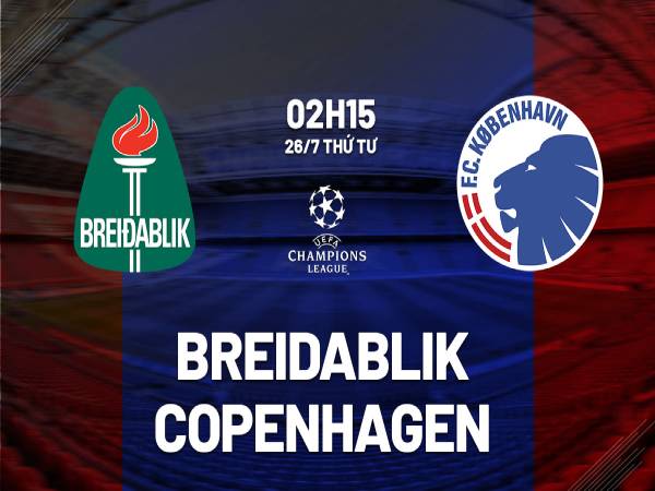 Nhận định trận Breidablik vs Copenhagen 2h15 ngày 26/7