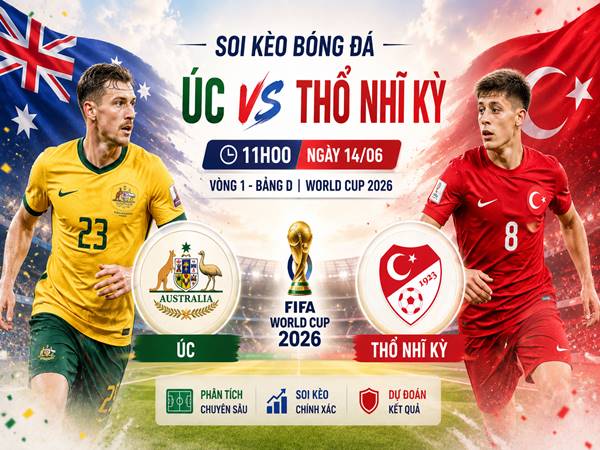 Thông tin kèo Úc với Thổ Nhĩ Kỳ 11h hôm nay ngày 14/06
