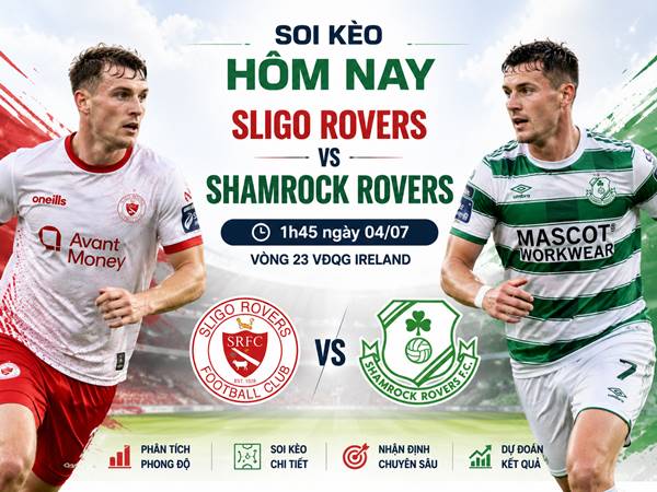 Nhận định hôm nay Sligo Rovers với Shamrock Rovers ngày 04/07 chính xác